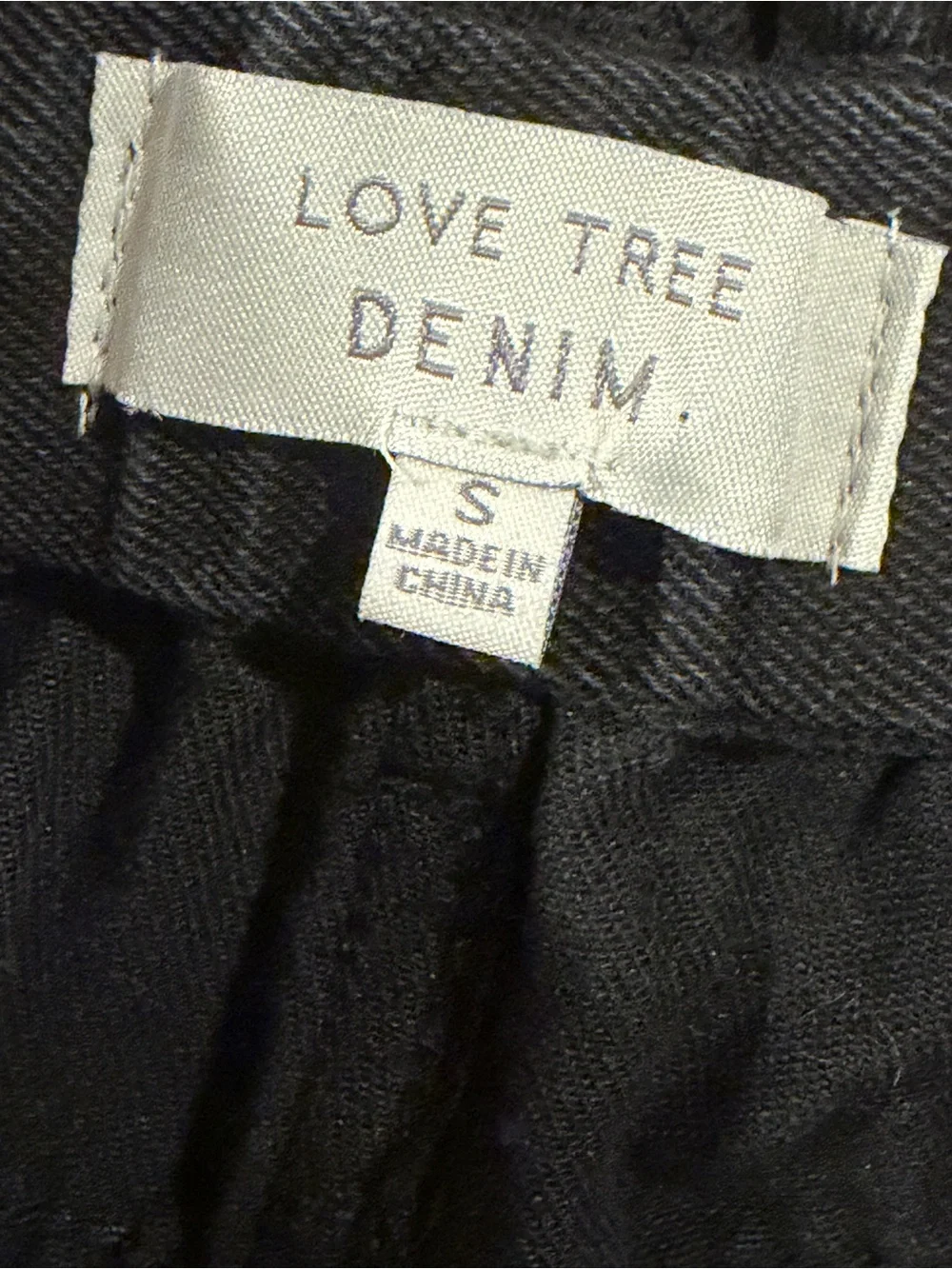 Love Tree Black Distressed High Waist Paperbag Denim Shorts - Small